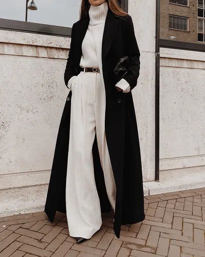Black Winter Parka Casual Chic