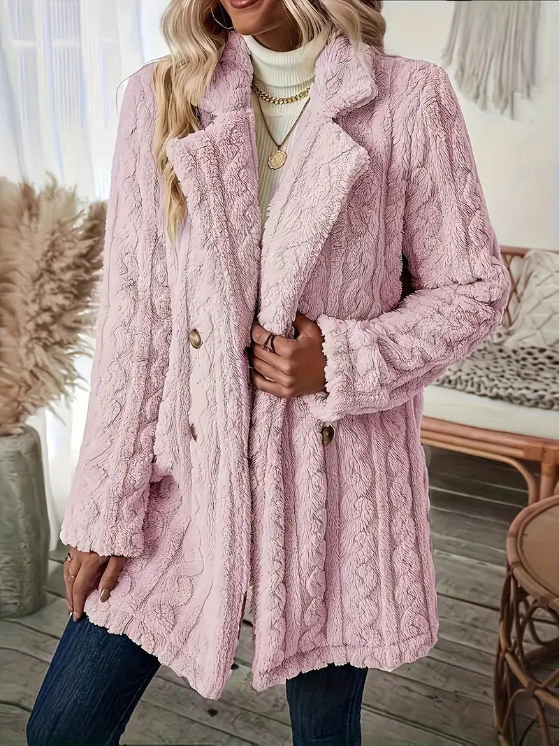 Soft Warm Coat Long-sleeved Plain