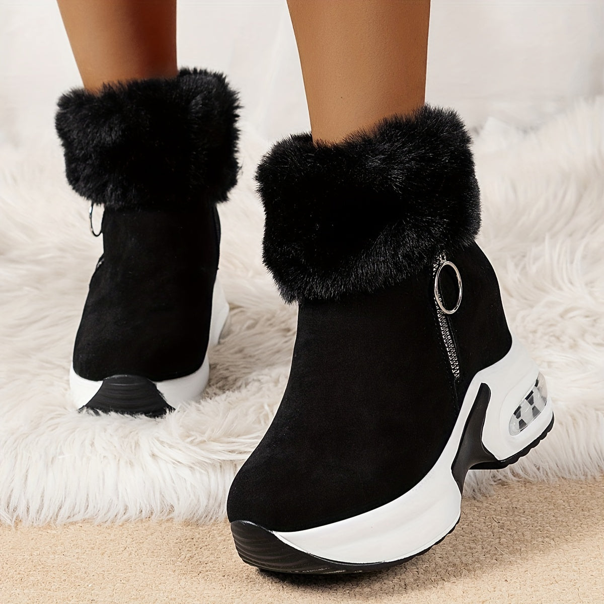Warm Winter Boots Set Fur-lined