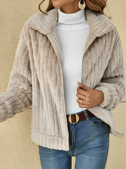 Damen Zip-Jacke Bequem Relaxed Fit - IdealeKleiden