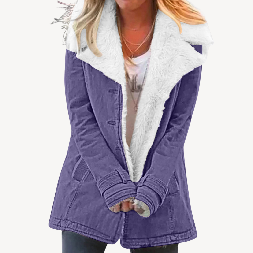 Women's Warm Sherpa Fleece Denim Jacket