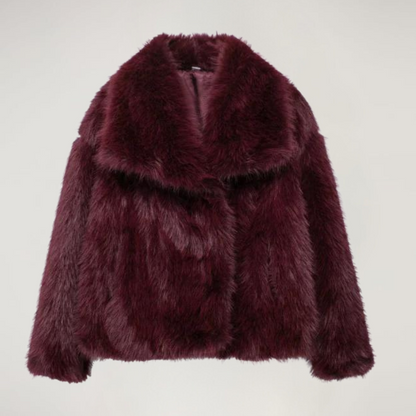 Luxury Faux Fur Coat Oversized Collar