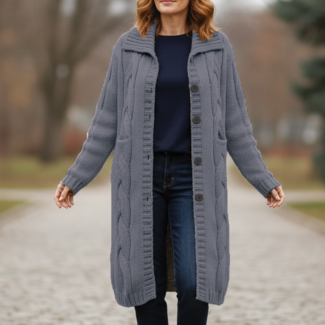 Warmes Strickkleid Damen Mantel - IdealeKleiden