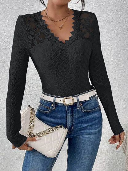 Elegant V-Neck Lace Dress