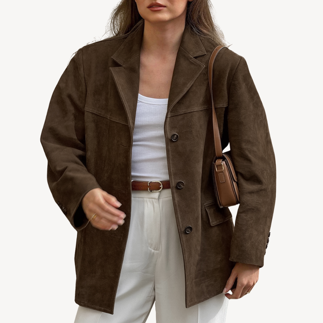 Women's Oversized Leather Blazer