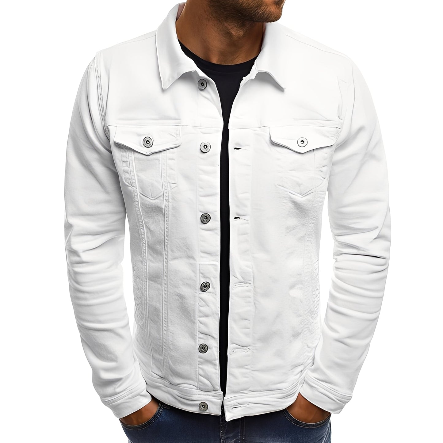 Men's Modern Denim Jacket with Pockets