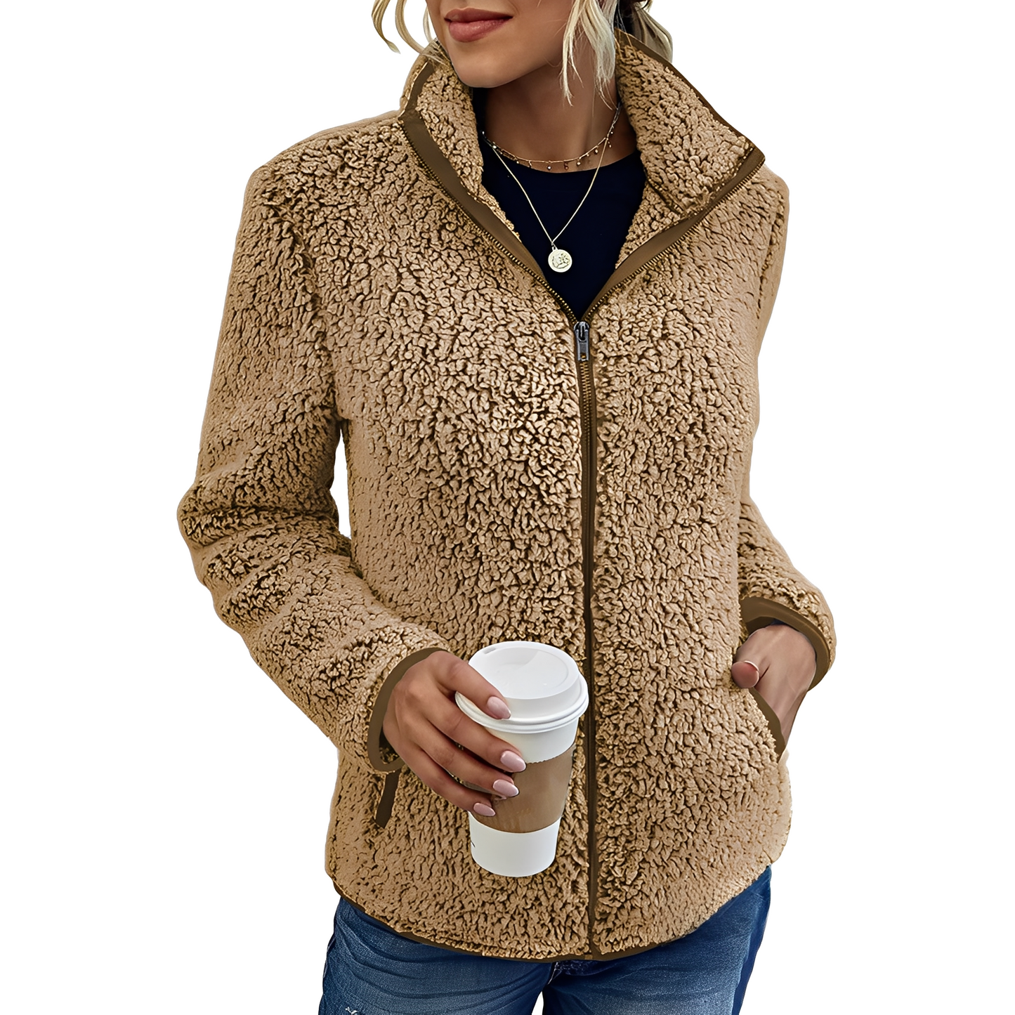 Moderne Damen Fleecejacke Warm Und Stylish - IdealeKleiden
