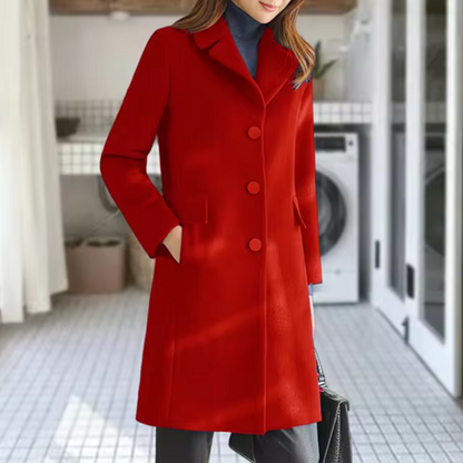 Warm Wool Coats for Women with Front Pockets