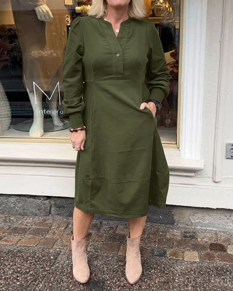 Retro Women's Dress Long-sleeved Vintage Style