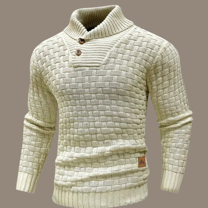 Men's Modern Knitted Button-Up Sweater