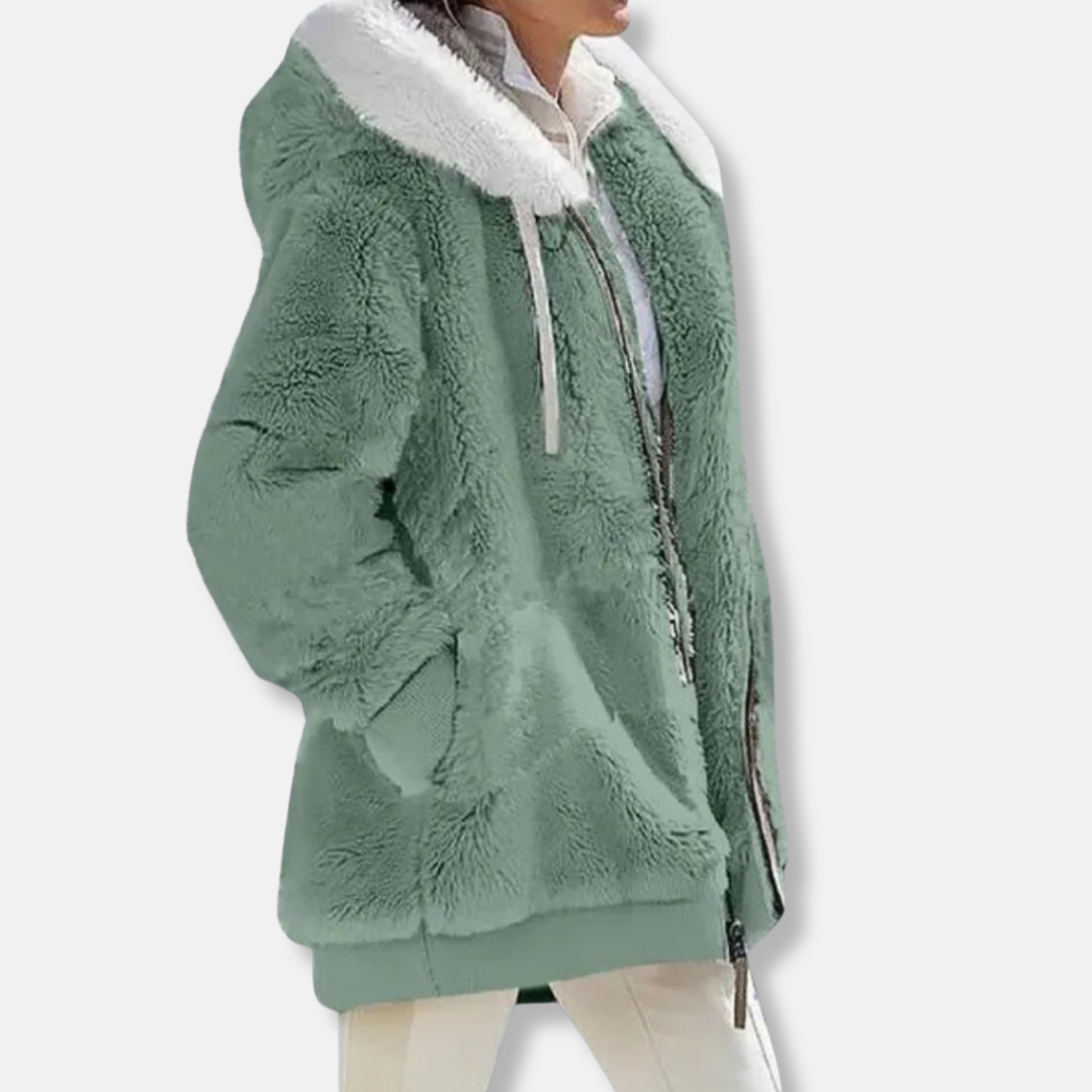 Oversized Fleece Jacket Hooded Warm