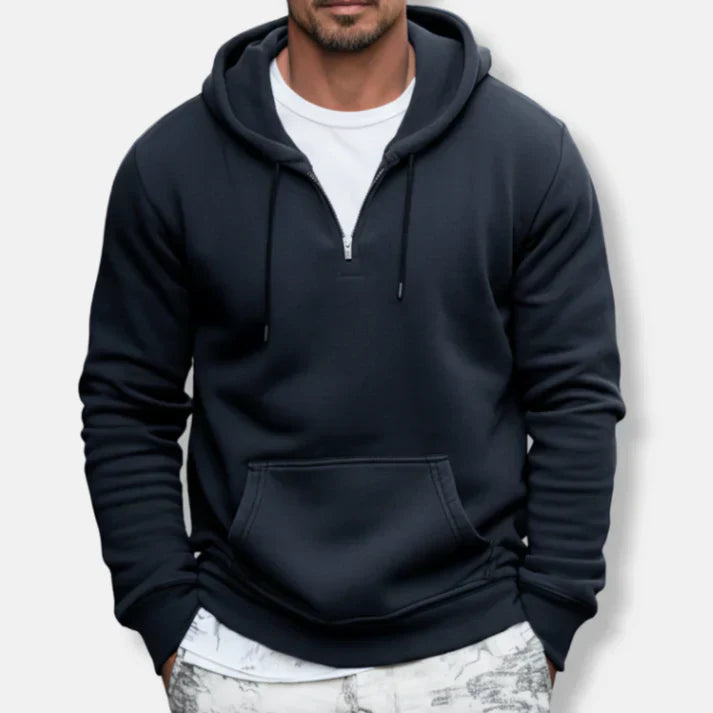 Morten - Casual Sweatshirt with Kangaroo Pocket and Loose Fit