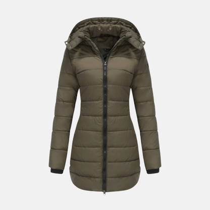 Women's Long Insulated Hooded Winter Coat