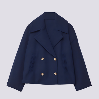 Stylish Women's Short Wool Jacket Lapel