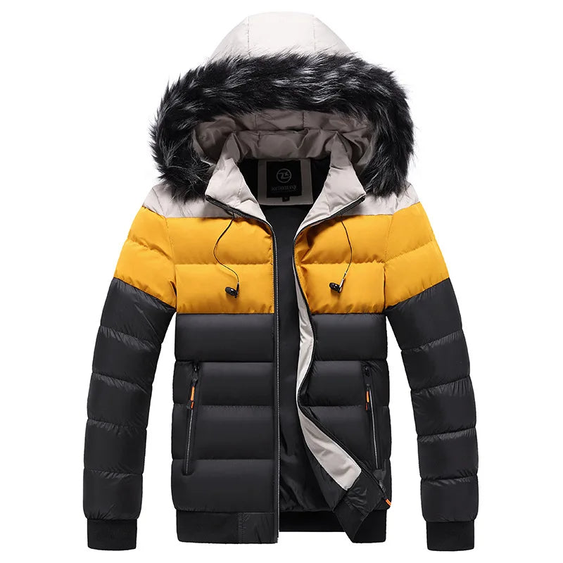Thermal Winter Jacket Fur Hood Warm