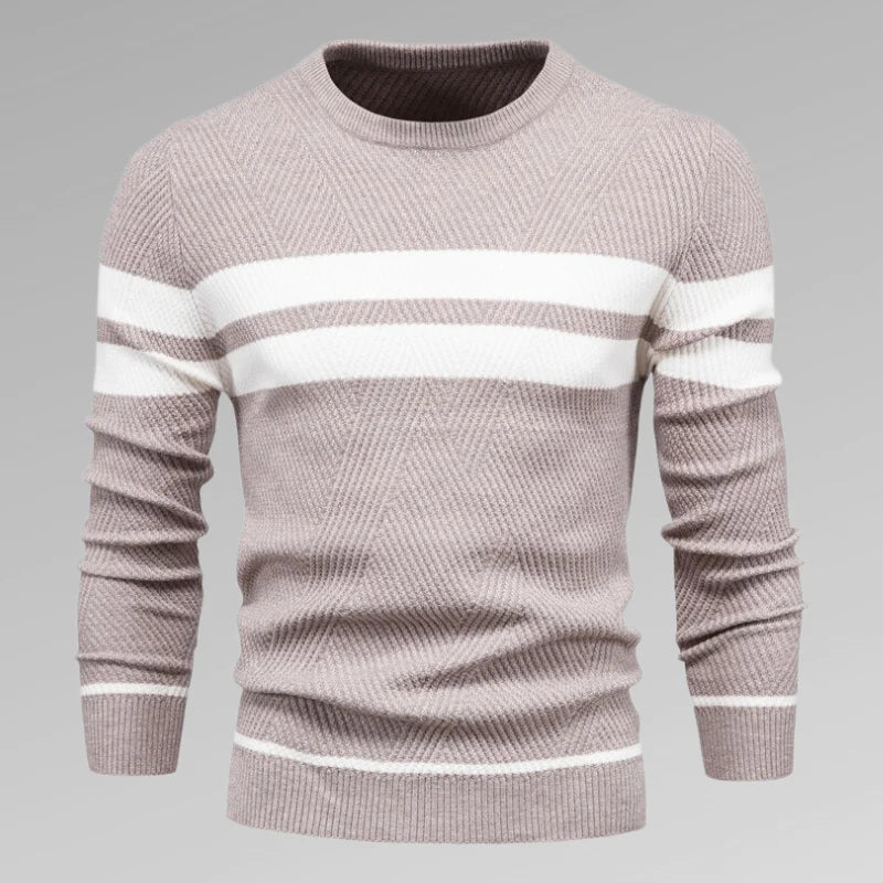 Herren Strickpullover Streifen Rundhals Modern