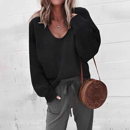 Damen Pullover Bequem Oversized