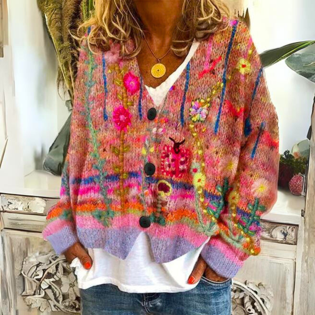 Weicher Bunt-Pullover Damen