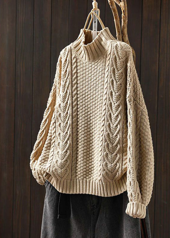 Loose-Fitting High-Neck Winter Sweater