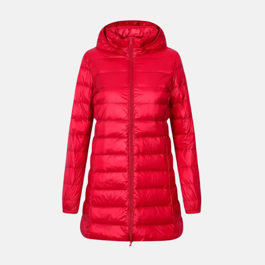 Women's Mid-Length Down Jacket Hooded Parka Waterproof