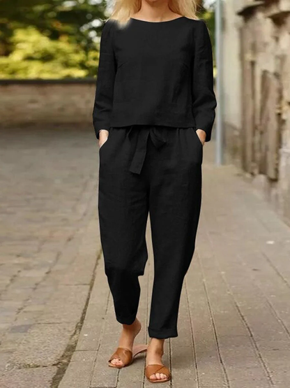 Women's Sports Set Long Sleeve Top High Waist Pants