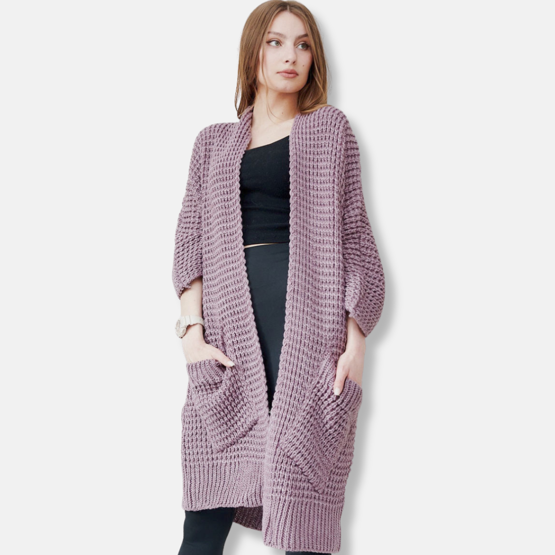 Large Knitted Cardigan Oversized Open Front