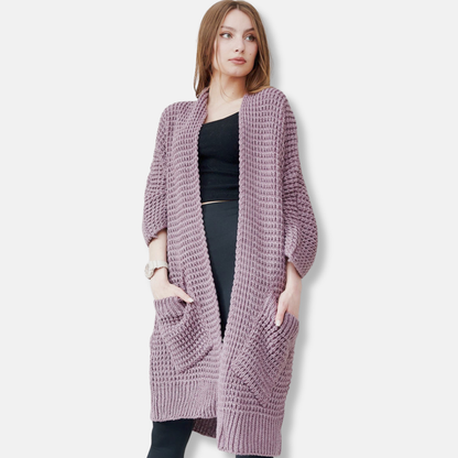 Large Knitted Cardigan Oversized Open Front