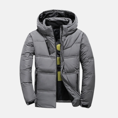 Practical quilted jacket Hood Hip-length