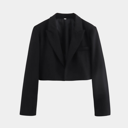 Stylish Women's Cropped Blazer Long Sleeve Model