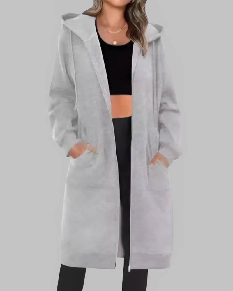 Oversized Casual Zip-Up Jacket for Women