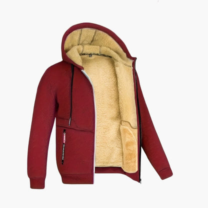 Cozy Men's Jacket Fleece Lined Hood Warm