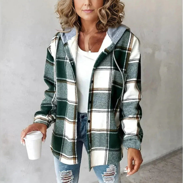 Fashionable Women's Jacket Plaid Summer