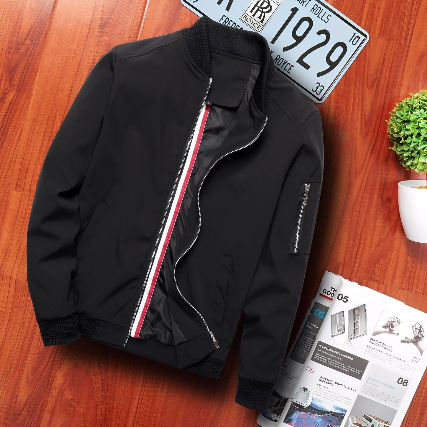 Stylish Men's Bomber Jacket Modern Design