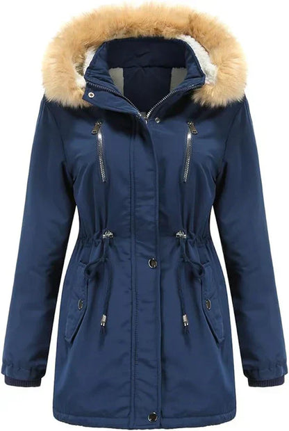 Long Winter Coat with Hood Faux Fur Fleece