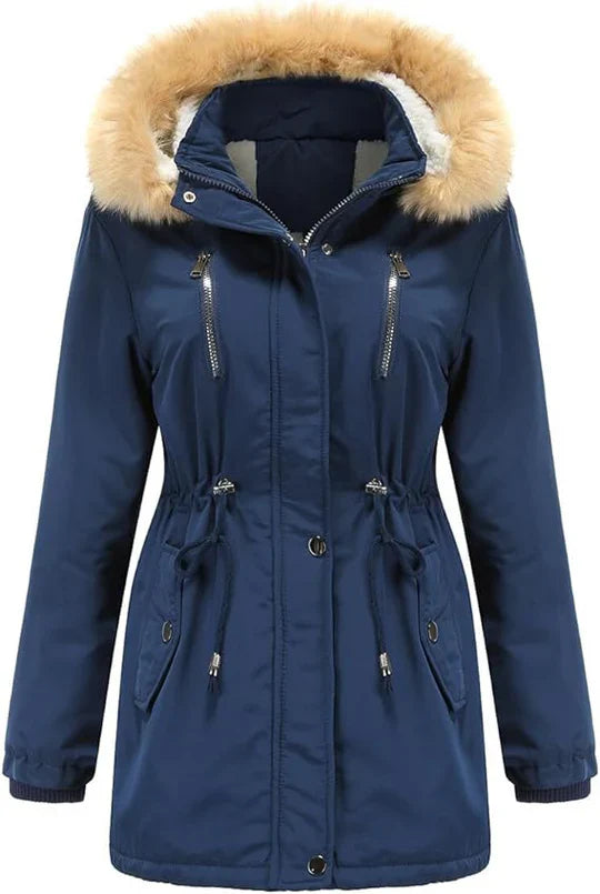 Lovi - Women's Long Faux Fur Hooded Fleece Coat