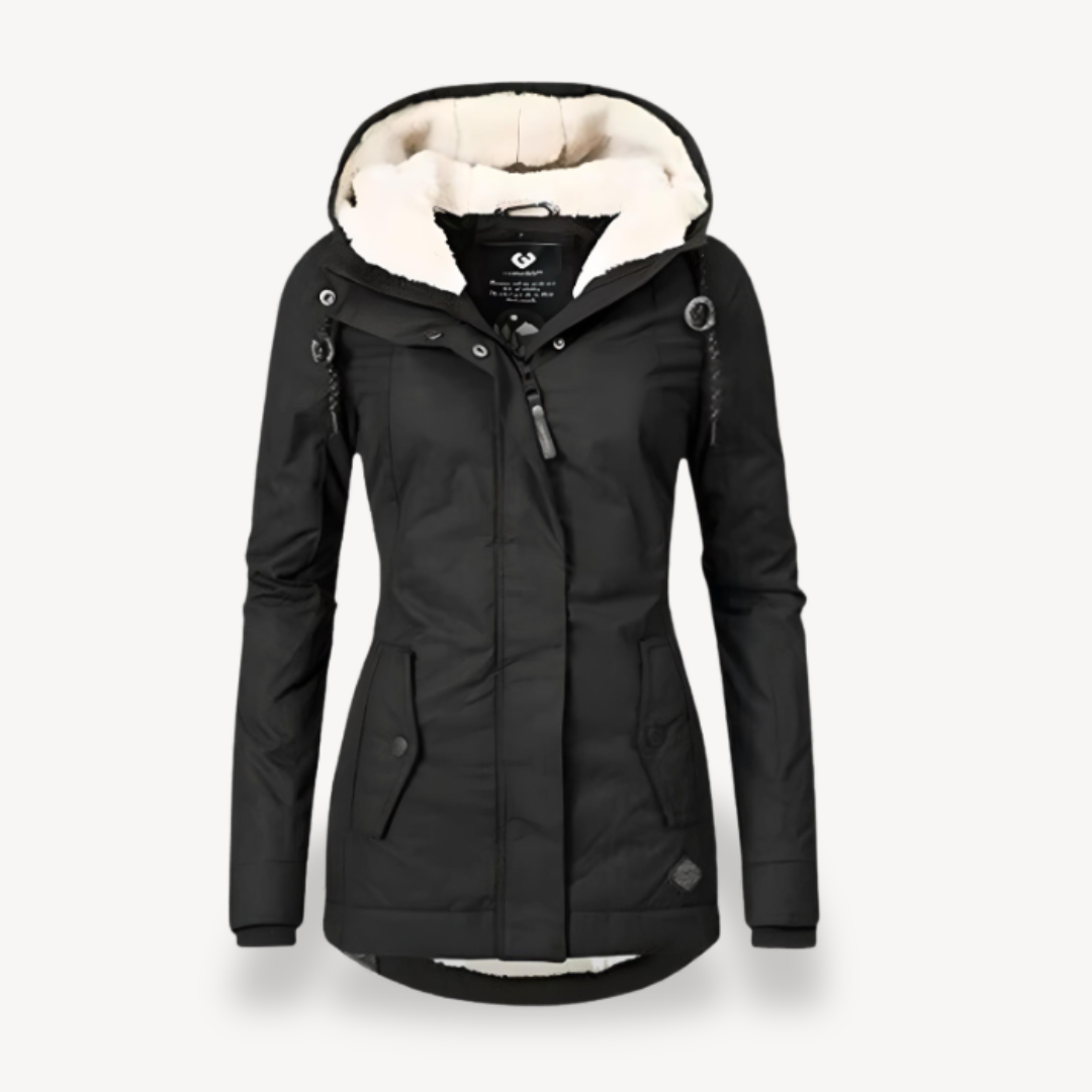 Women's waterproof winter jacket with hood