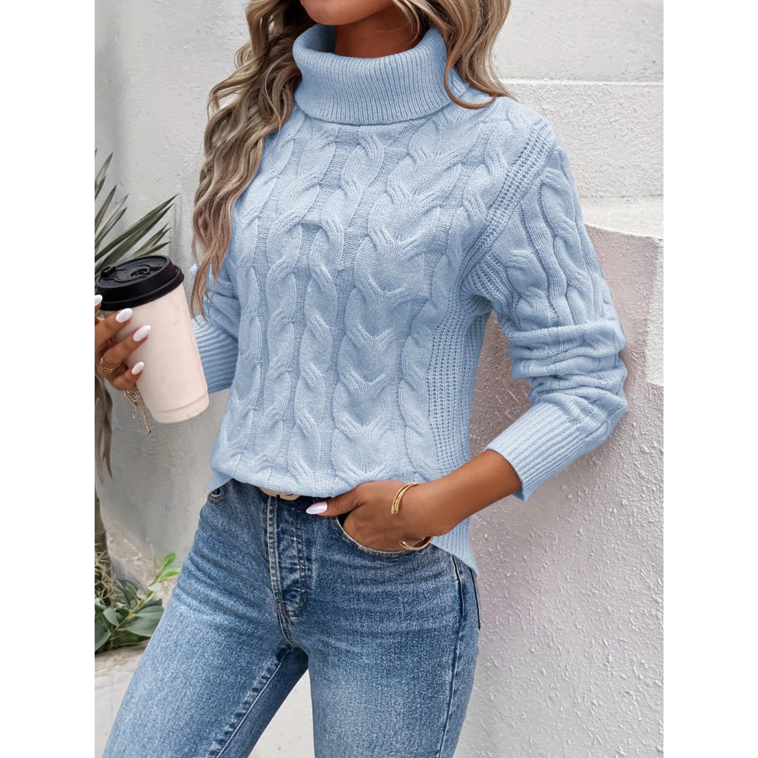 Eleganter Rollkragenpullover Klassisch Stil - IdealeKleiden