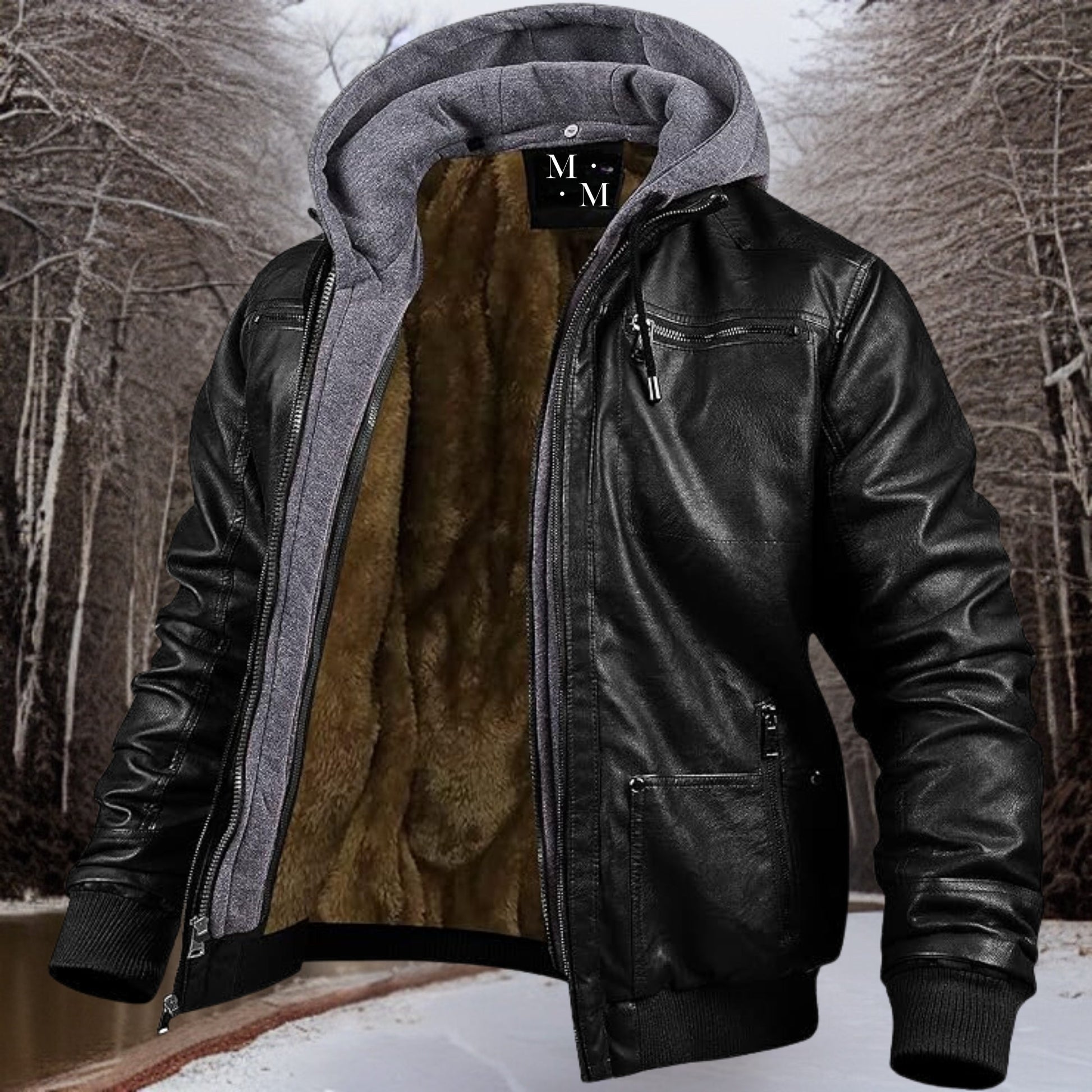 Lederjacke Premium Qualität Schwarz - IdealeKleiden