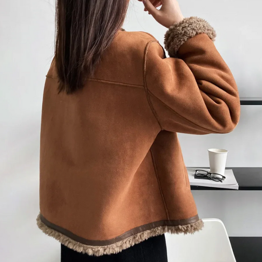Elegante Lederjacke Damen Winter - IdealeKleiden