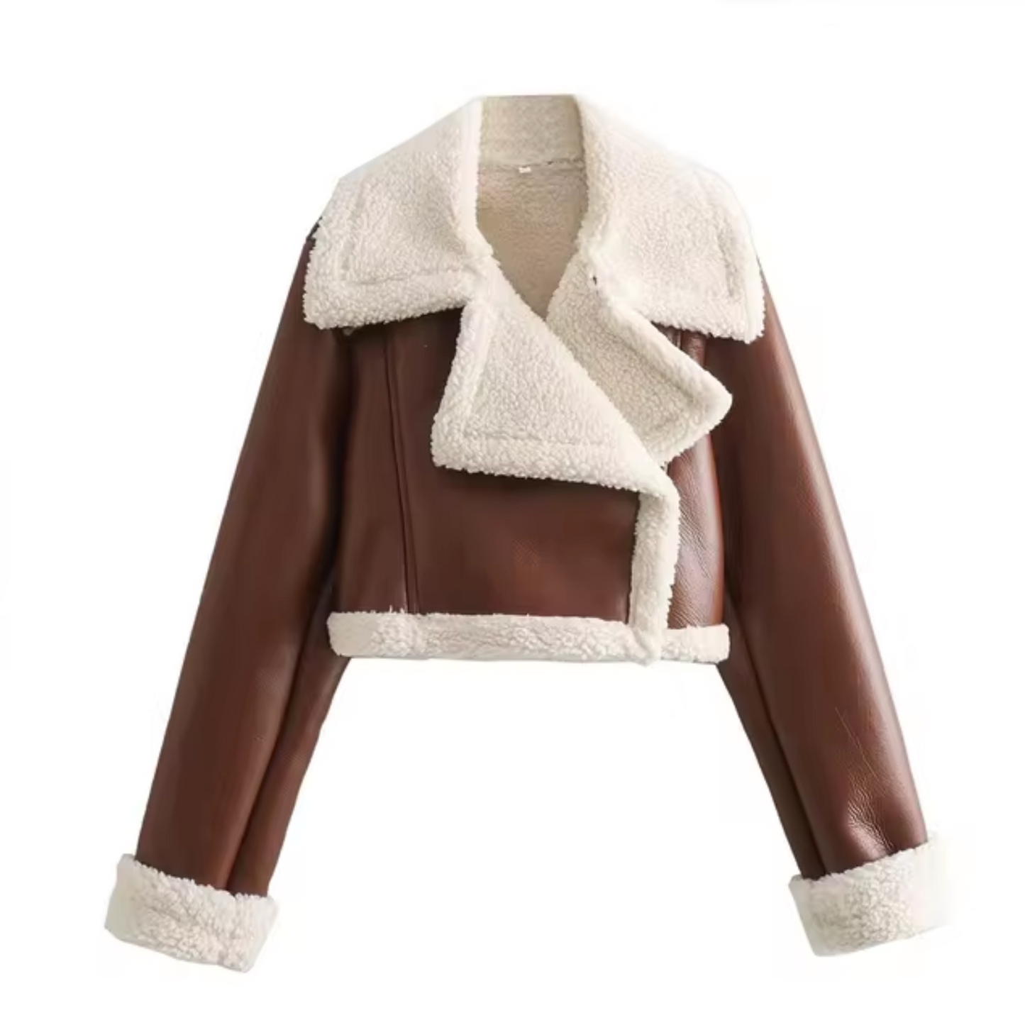 Stylish Women's Short Leather Jacket