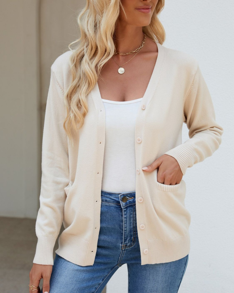 Women's Cardigan V-Neck Long Sleeve
