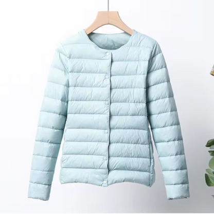 Lightweight Women's Jacket | Waterproof Collarless Puffer Jacket