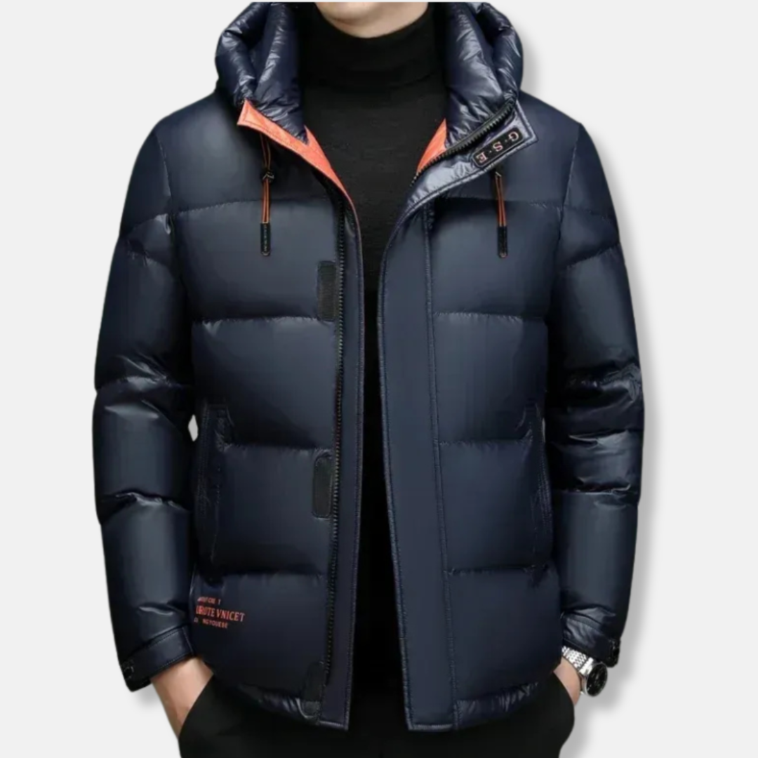 Down Jacket Warm Hooded Waterproof Zipper