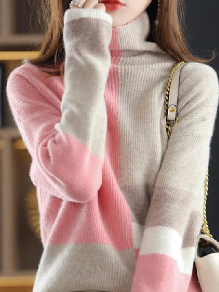 Damen Rollkragenpullover Elegantes Design - IdealeKleiden