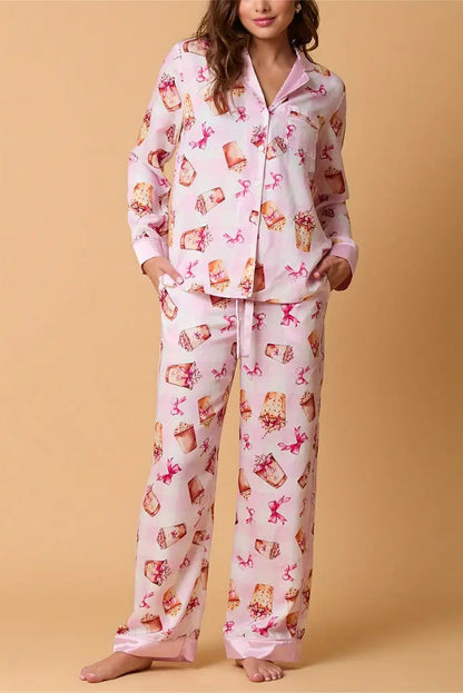 Christmas Pajama Set Striped Festive