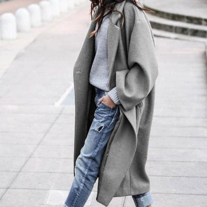 Large Wool Coat Long Plus Size Open