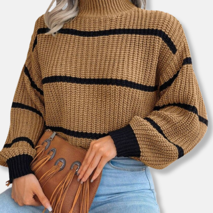 Knit Sweater Soft Striped Classic Loose Fit