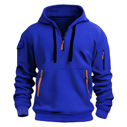 Comfortable men's half-zip hoodie