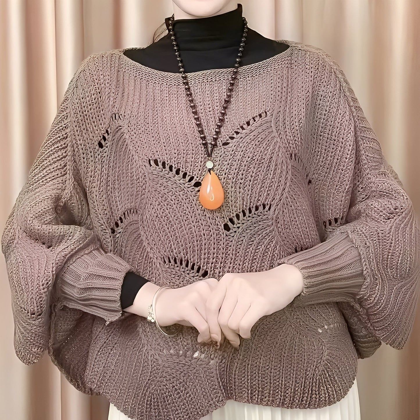 Damen Thermopullover Weite Ärmel Komfort