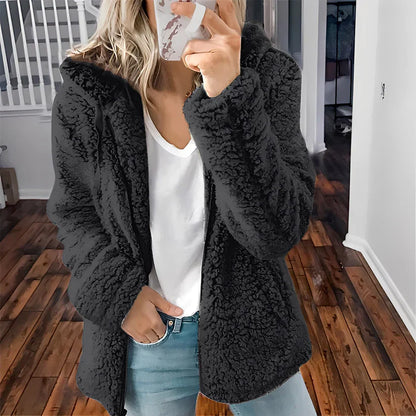 Thick Wool Jacket Women Hooded Warm